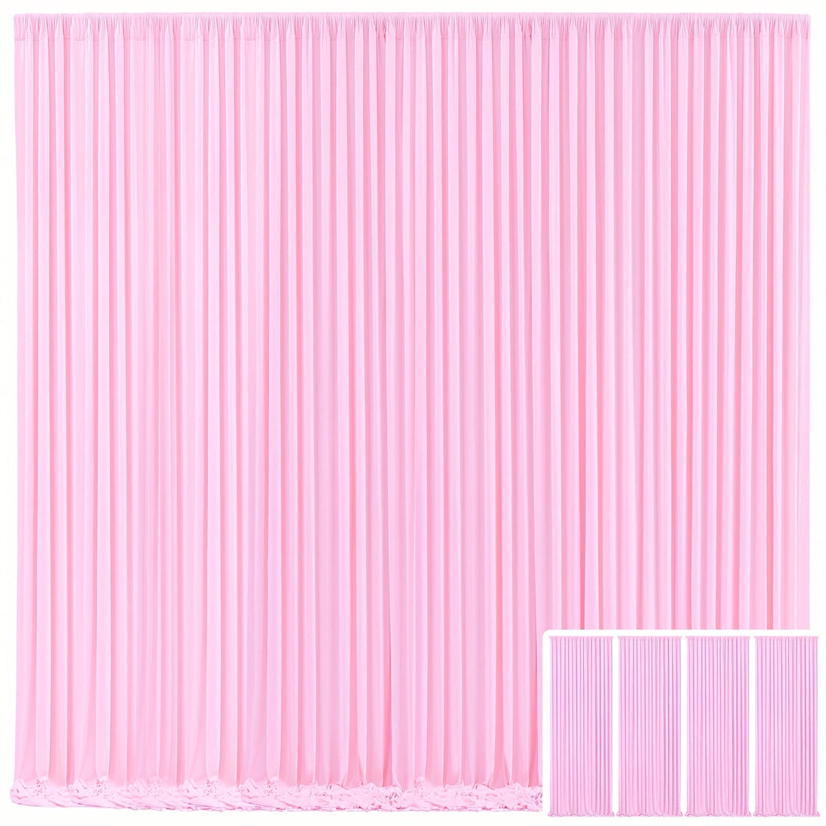 Backdrop Curtains 4 Pack 59x118 Inch, Wrinkle-Resistant Non-Transparent Party Decoration Fabric with Pole Pocket