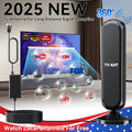 TV Antenna with Vertical Flat Panel, 16-Foot Coaxial Cable, USB-Powered Amplifier and Indoor Stand