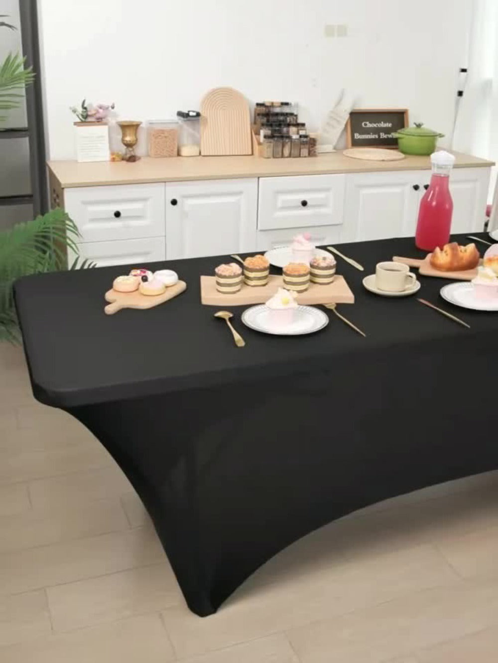 Spandex Tablecloth 6 Foot Rectangular Stretch Table Cover for Parties Weddings Banquets for Entryways, Bedrooms and Living Spaces