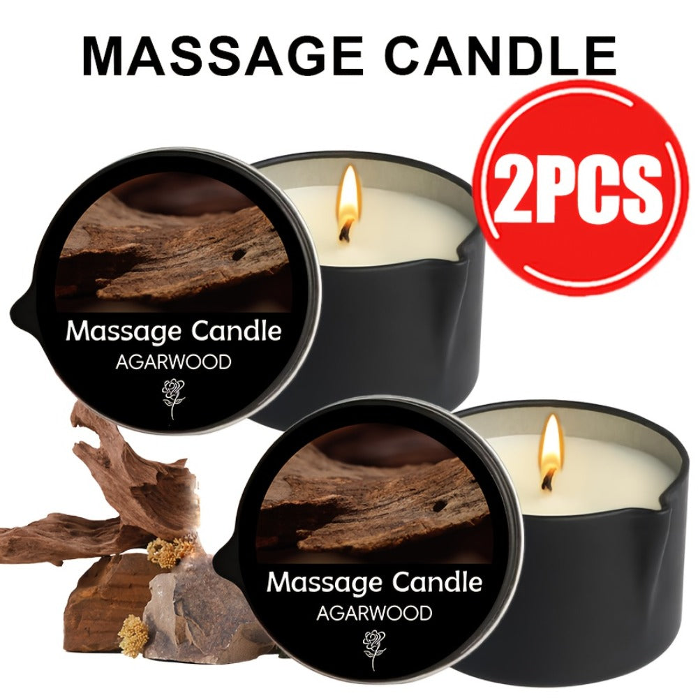 Black-Tin Massage Candle with Scent and Pack-Count Options for Spa, Pedicure and Body-Oil Use