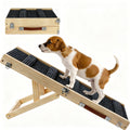 Foldable Dog Ramp for Couch & Bed – Adjustable Height 13–21 Inch, Non-Slip Pad & Wood Base, Portable Pet Stairs for Small Dogs