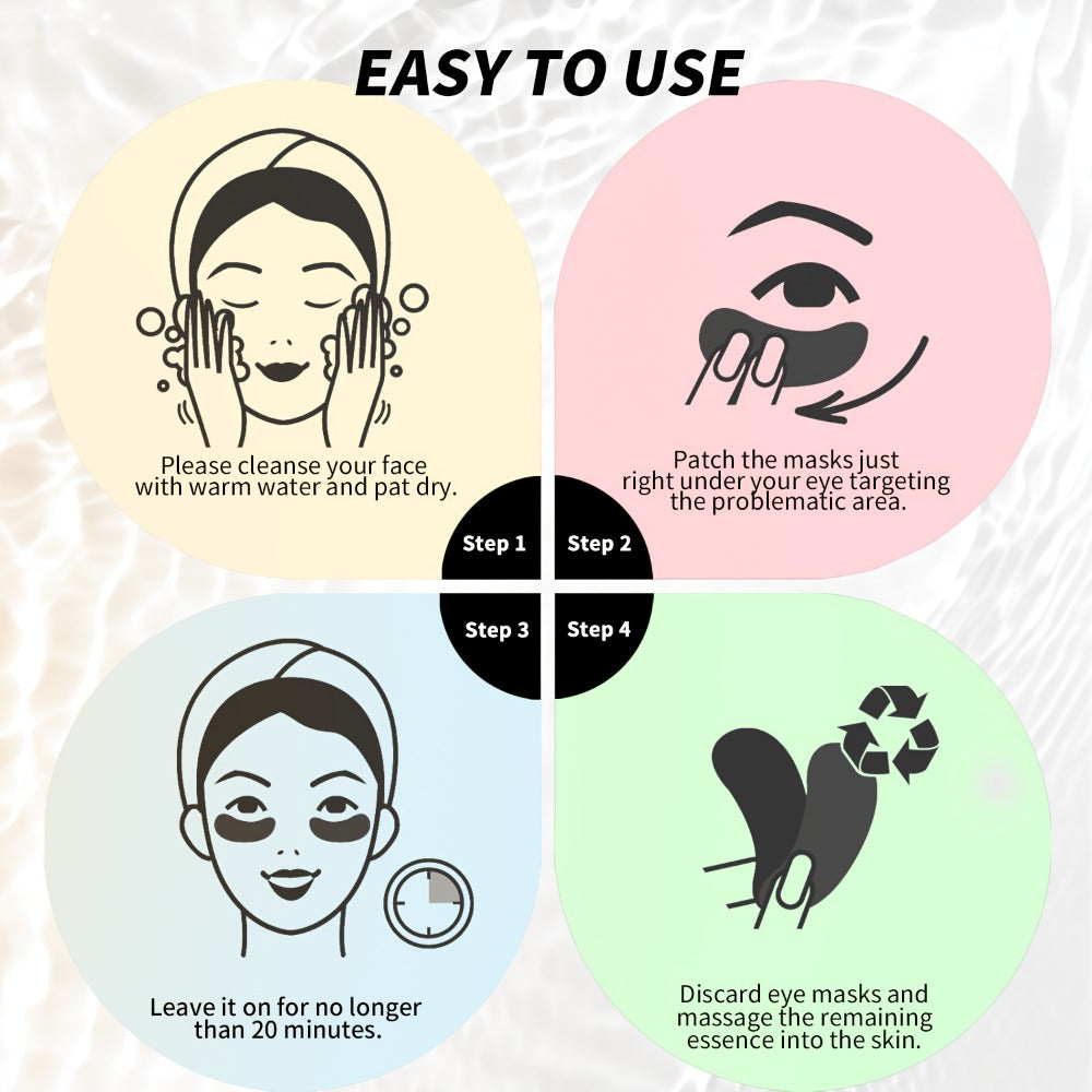 Caffeine Eye Mask 25 Pairs Under Eye Patches with Collagen Hyaluronic Acid Glycerin – Reduces Dark Circles Puffiness Firms & Hydrates Korean