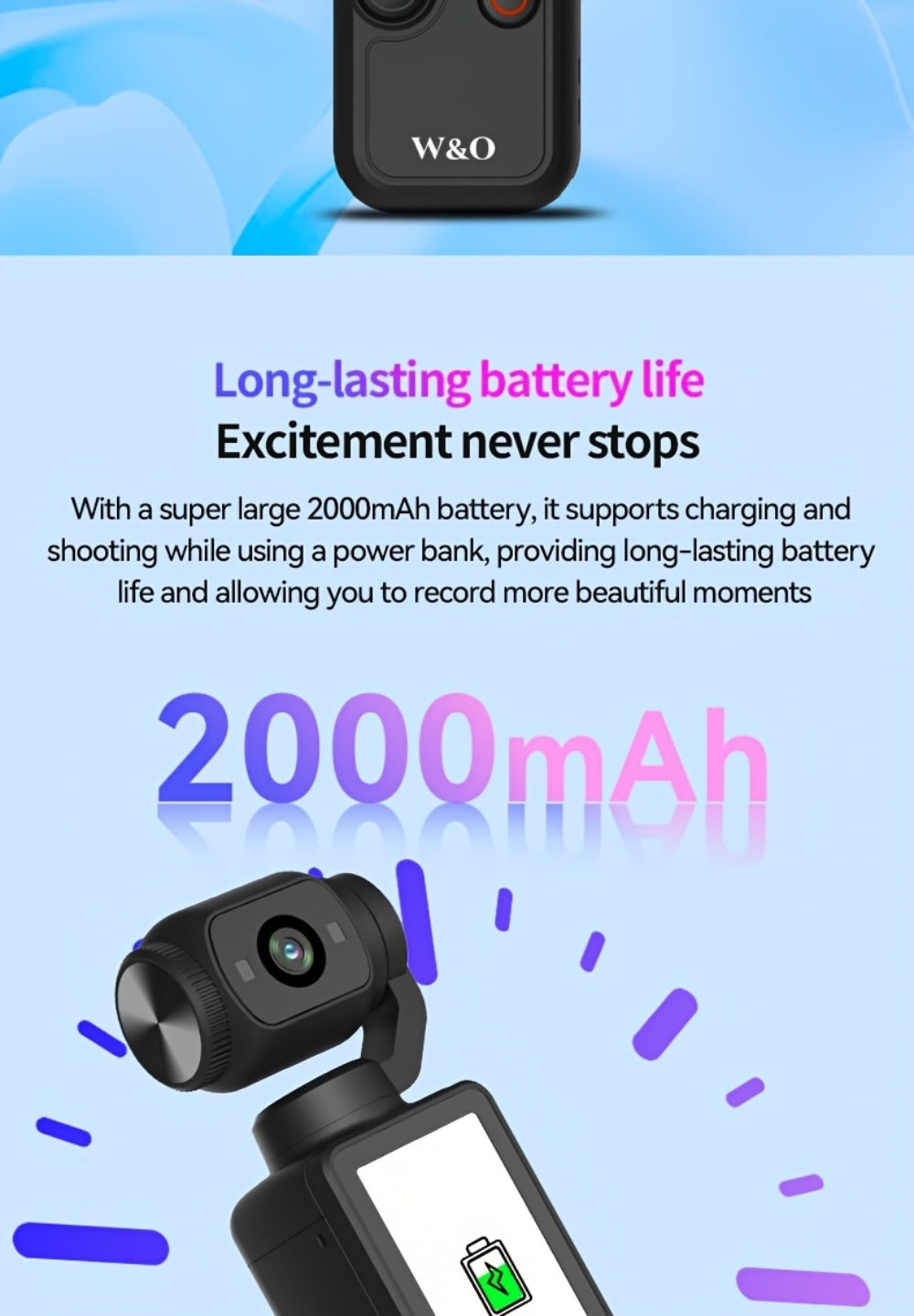 Ultra-Lightweight 4-in-1 Action Camera 1080P | 360° Rotating Lens, Image Stabilization & One-Click Recording
