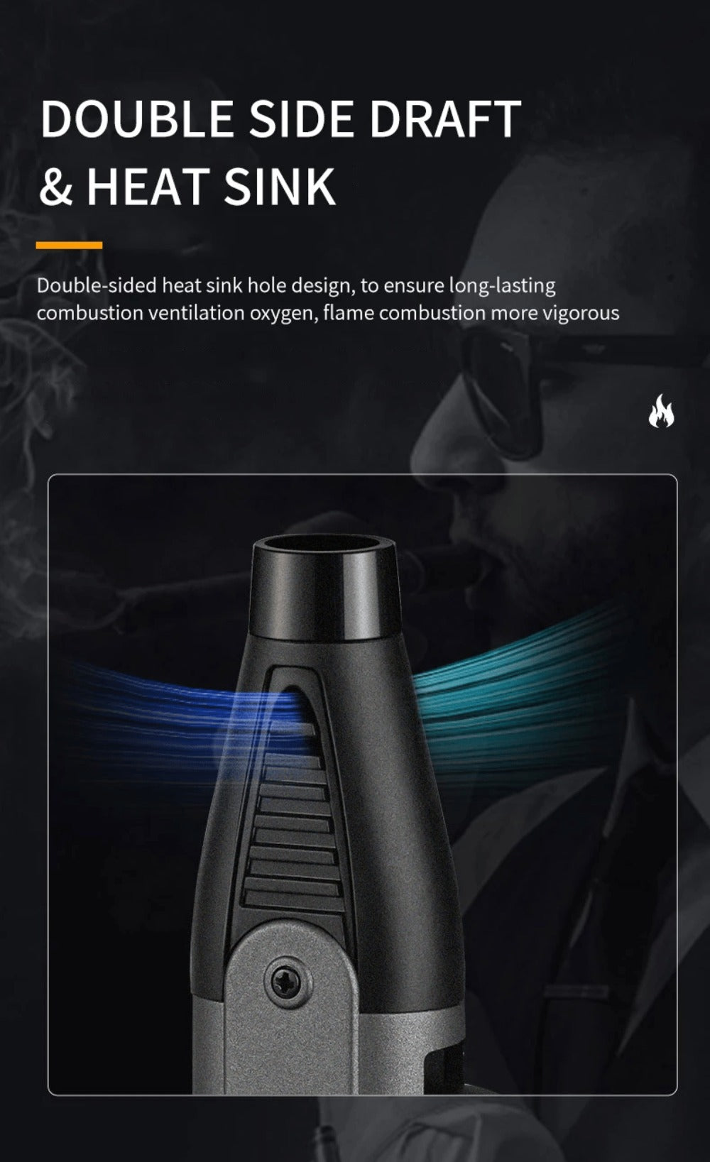1300°F Torch Lighter 5pcs Blue Flame Windproof Refillable with Safety Lock - Jet Flame for Candles