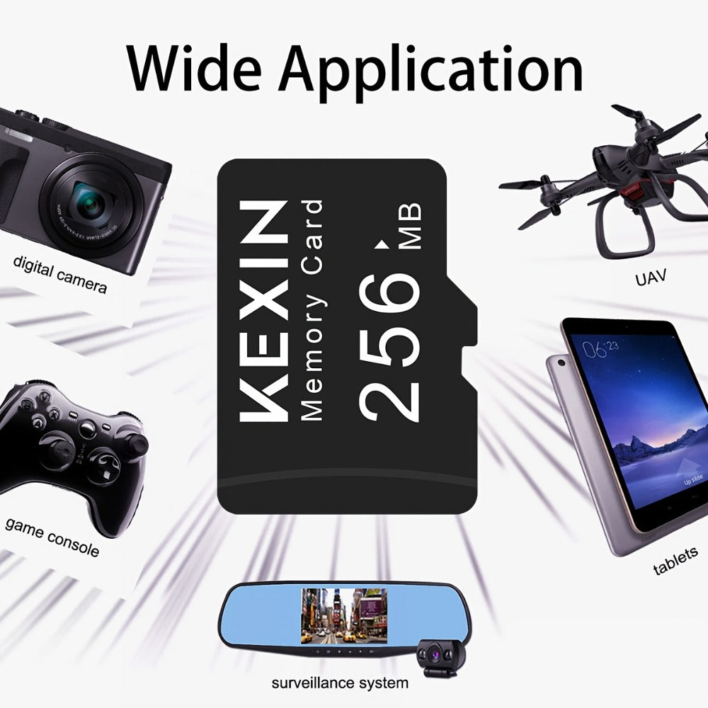 256MB Micro SD Card 10 Pack with SD Adapter, KEXIN High Speed TF Memory Cards Bulk Set for Car Audio