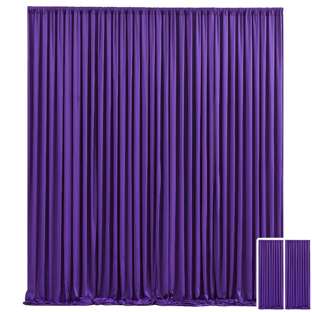 White Black Duo Backdrop Curtains 2 Pack 5x10Ft Wrinkle-Resistant Photo Background Fabric for Wedding, Birthday, Christmas