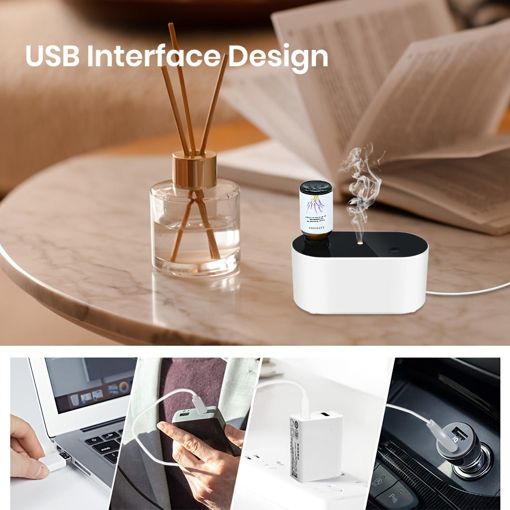 Waterless Essential Oil Diffuser, Smart Aroma Diffuser with 3 Modes, Auto Cycle Atomizer & Colorful LED Lights for Home Office Car Yoga