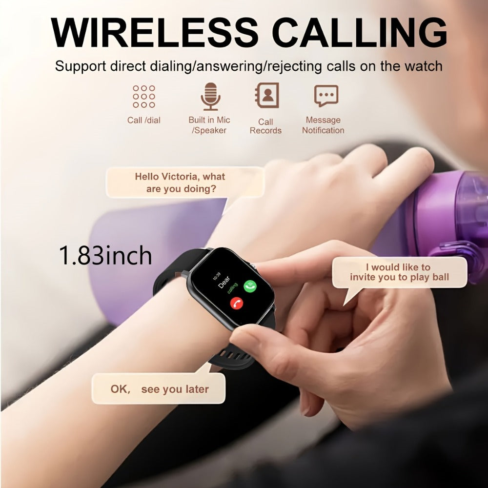 Smartwatch with Navigation & Dual Strap 1.83" TFT Full Touch Screen, Wireless Calling, Remote Camera, Music Player, Message Alerts