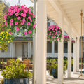 Artificial Flowers Hanging Petunia Arrangement with Included Planter Container and Six Color Options