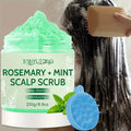 Rosemary Mint Scalp Scrub with Massage Brush 250g, Deep Cleansing Hair Scalp Exfoliator, Removes Buildup & Purifies for Oily