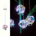 Solar Butterfly Lantern Outdoor Metal Iron Hanging Solar Light, Auto On at Dusk, White & Color Light
