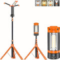 Rechargeable Camping Light 12000mAh with 79 Inch Detachable Tripod Stand, Dimmable 3-Head LED Work Light