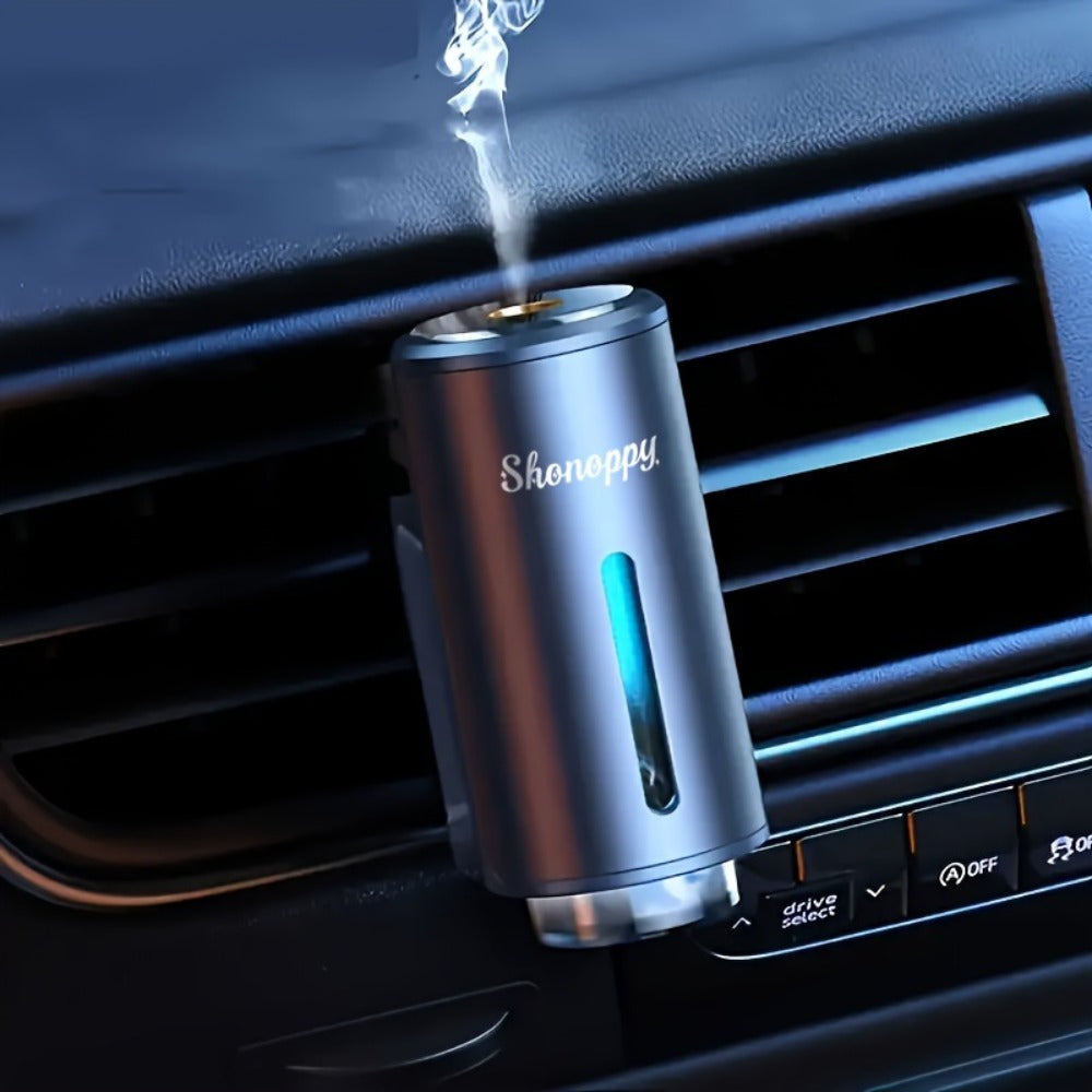 Car Air Freshener Serenepy Waterless Vent Diffuser with USB Power, Three Intensity Levels and 3- or 6-Bottle Options