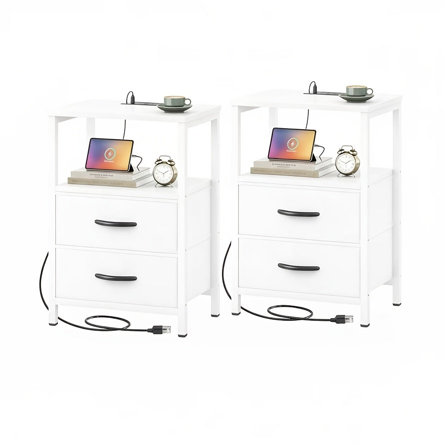 Floating Nightstand with Charging Station, Bedside Table for Bedroom