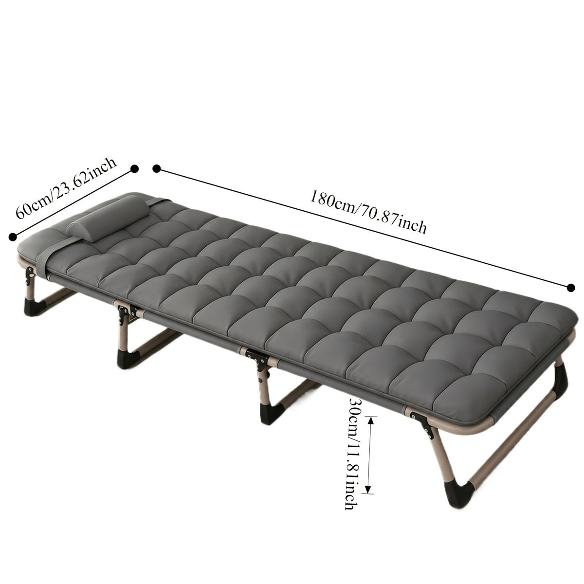 Foldable Bed Frame shown in the Gray Folding Bed option