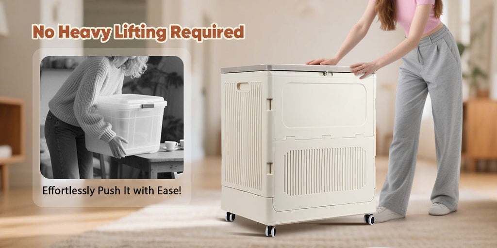 Foldable Home Storage Container with Rolling Wheels and Large-Capacity Storage detail image - detail view 9