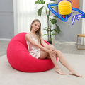 Round Inflatable Bean Bag Lounge Chair in Red, Tangerine, Coffee Brown, Green or Dark Blue