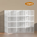 Foldable Plastic Shoe Storage Organizer with Stackable Design and Dustproof Cover