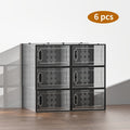 Foldable Plastic Stackable Shoe Storage Box for Entryway and Bedroom