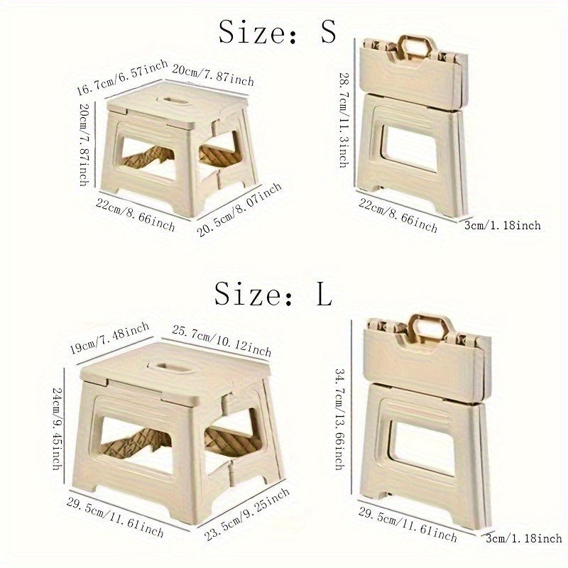 Foldable Step Stools And Footstools with Non-Slip Base and Adjustable Height