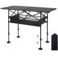 Folding Camping Table with Adjustable Height and Carry Bag for Patio