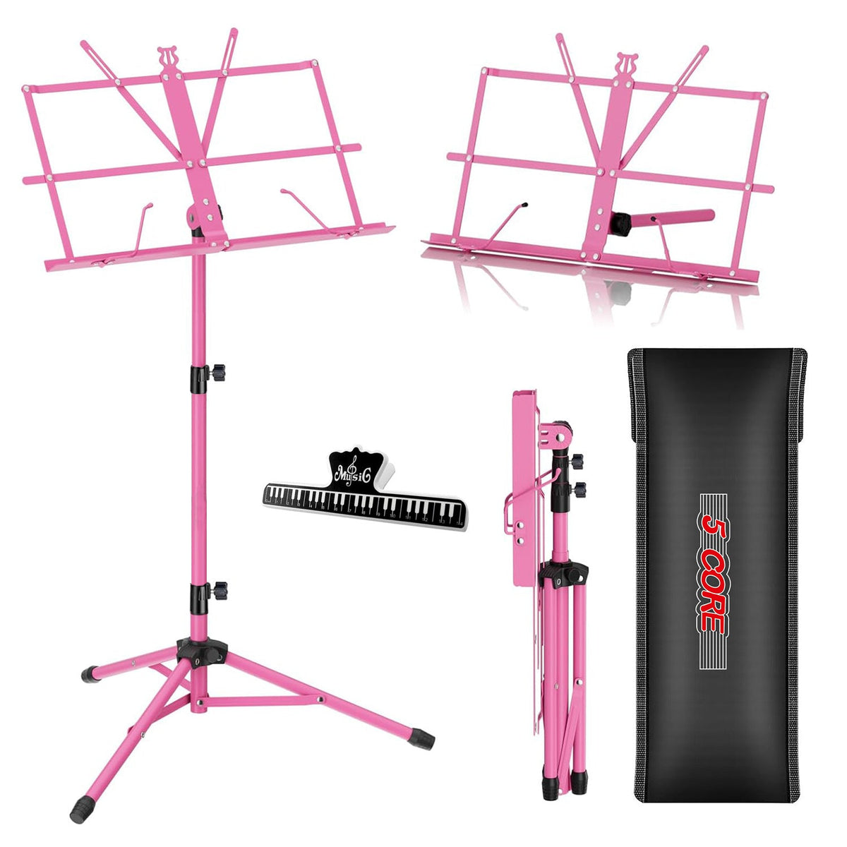Folding Music Stand, Foldable, Adjustable, Core for Holding Sheet Music For Lessons