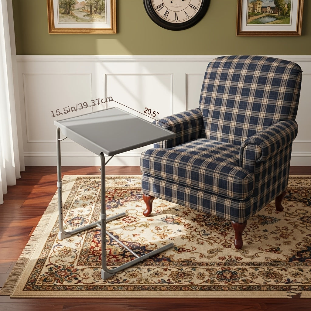 Folding Tray Table with Adjustable Height for Work, Display, and Everyday Use