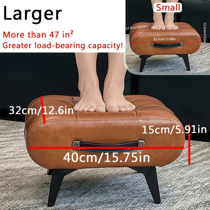 Footstool with Footrest for Practical Everyday Home Use in Living Room