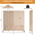 Pegboard Room Divider with Folding Freestanding Structure, Four or Six Panels and Three Finish Options