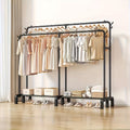 Freestanding Heavy-Duty Garment Rack with Large-Capacity Storage for Bedroom