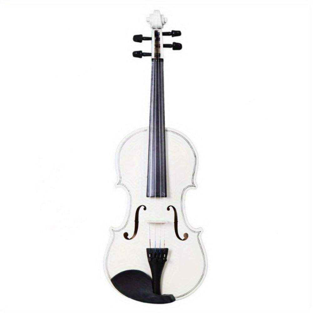 Full Size Violin, white violin, Full Size, Basswood, Beginners, Case for Lessons detail image - detail view 12