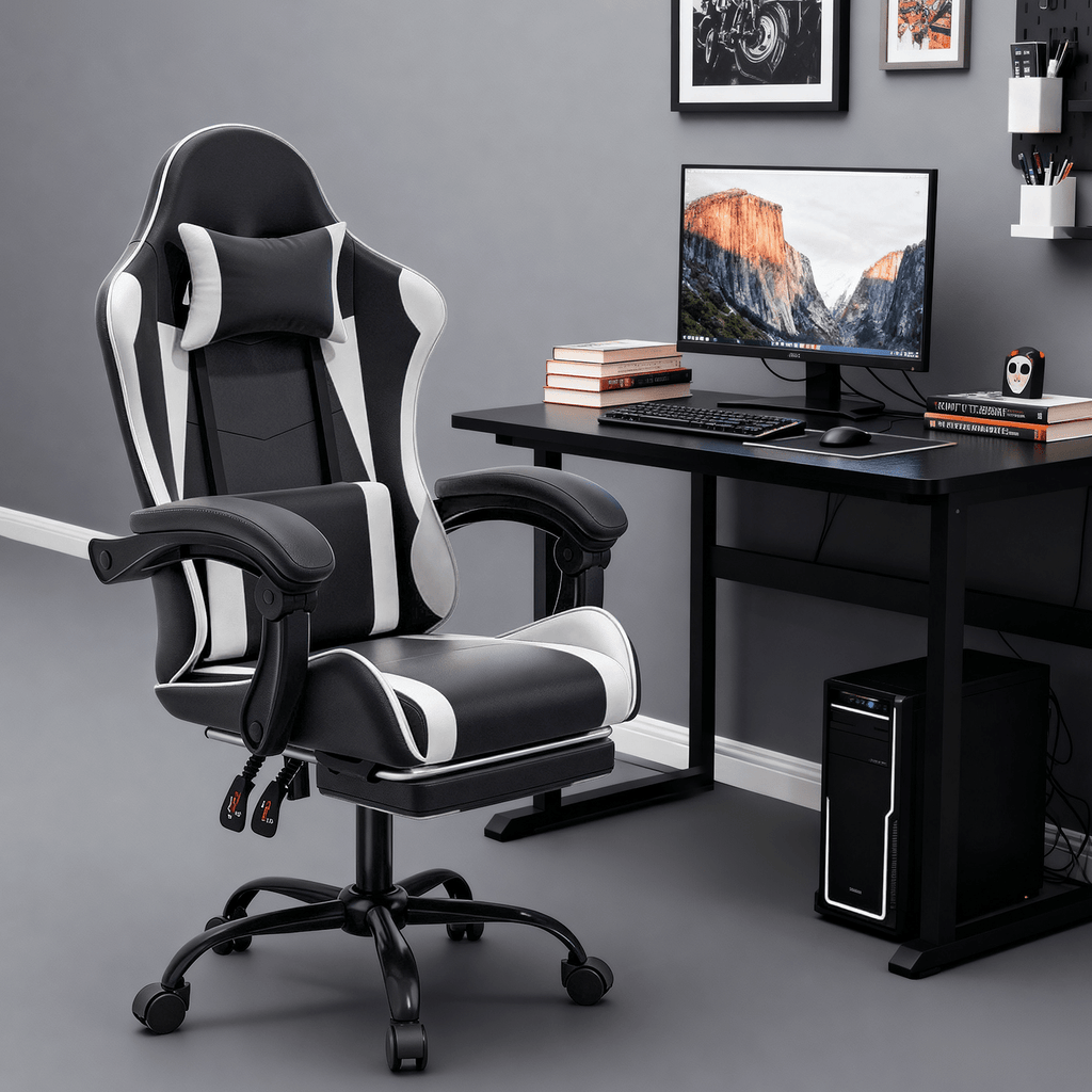 Gaming Chair shown in the White option