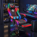 Gaming Chair RGB with 2-Point Lumbar Massage, 90-135° Recline, Footrest, Linkage Arms and 350lb Rating