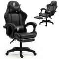 Gaming Chair with Retractable Footrest, Lumbar Cushion, Headrest, 360° Swivel and Five Color Options