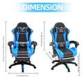 Gaming Chair High Back with Optional Footrest, Built-In Lumbar Cushion, Fixed Armrests and Foam Padding