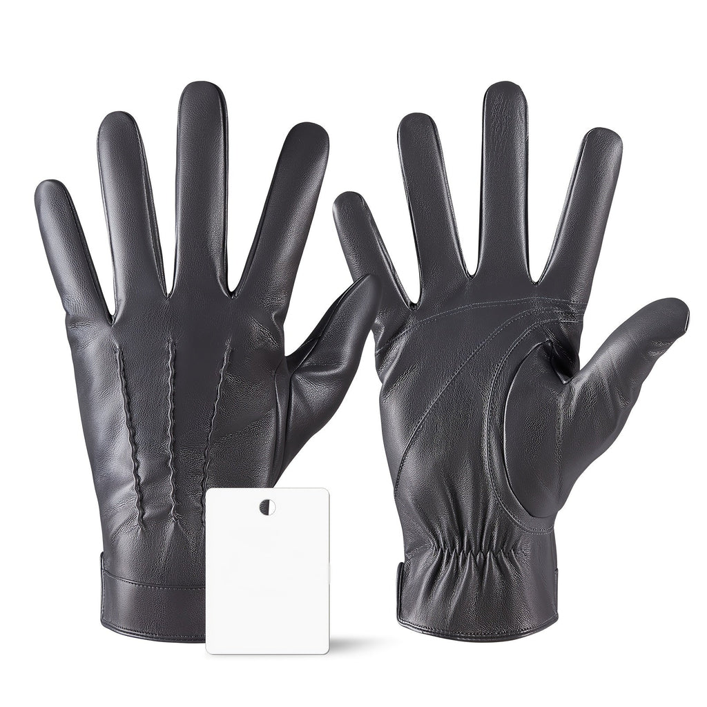 Gloves - Faux Leather Motorcycle Full Finger Warm Riding for Men Women Outdoor - product detail view 17