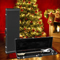 Black Rectangular Hardshell Bass Guitar Case, 47.6 x 15 x 4.3 Inches with Lined Interior and Carry Handle