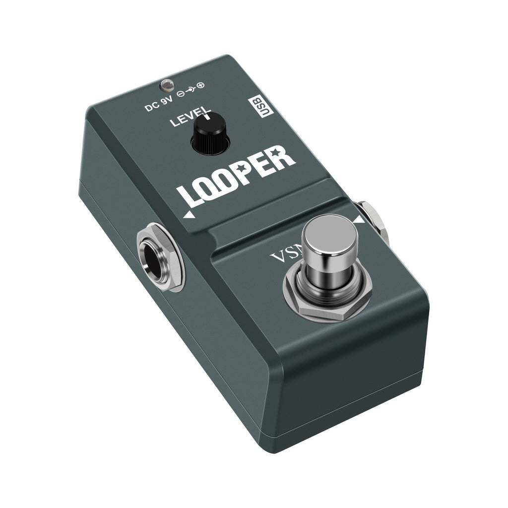 Guitar Effects Pedal VSN Mini Looper with USB Loop Transfer, Single Footswitch and Level Control