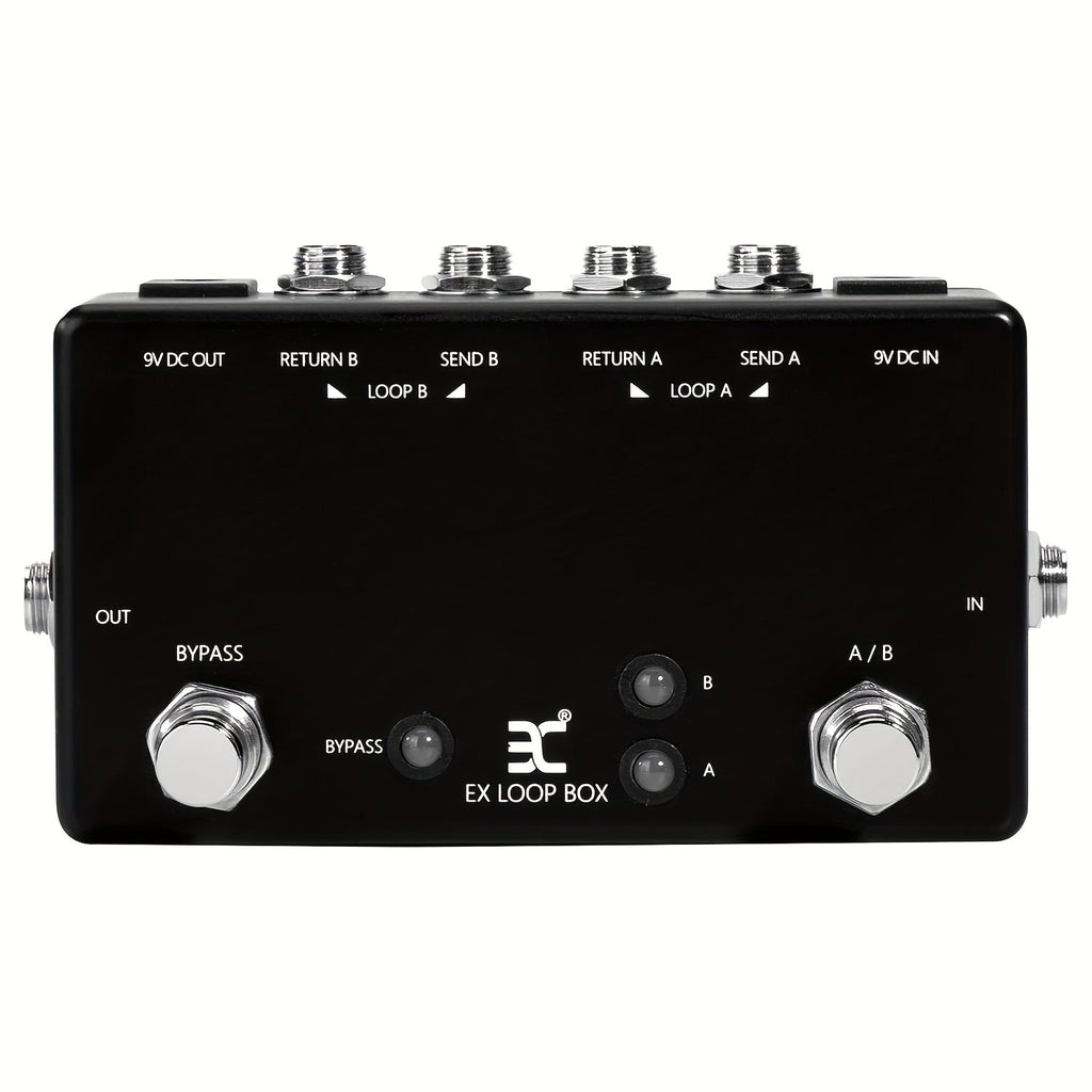 Guitar Effects Pedal EX Loop Box Passive Dual Loop Switcher with Two Footswitches and Independent Loop Controls