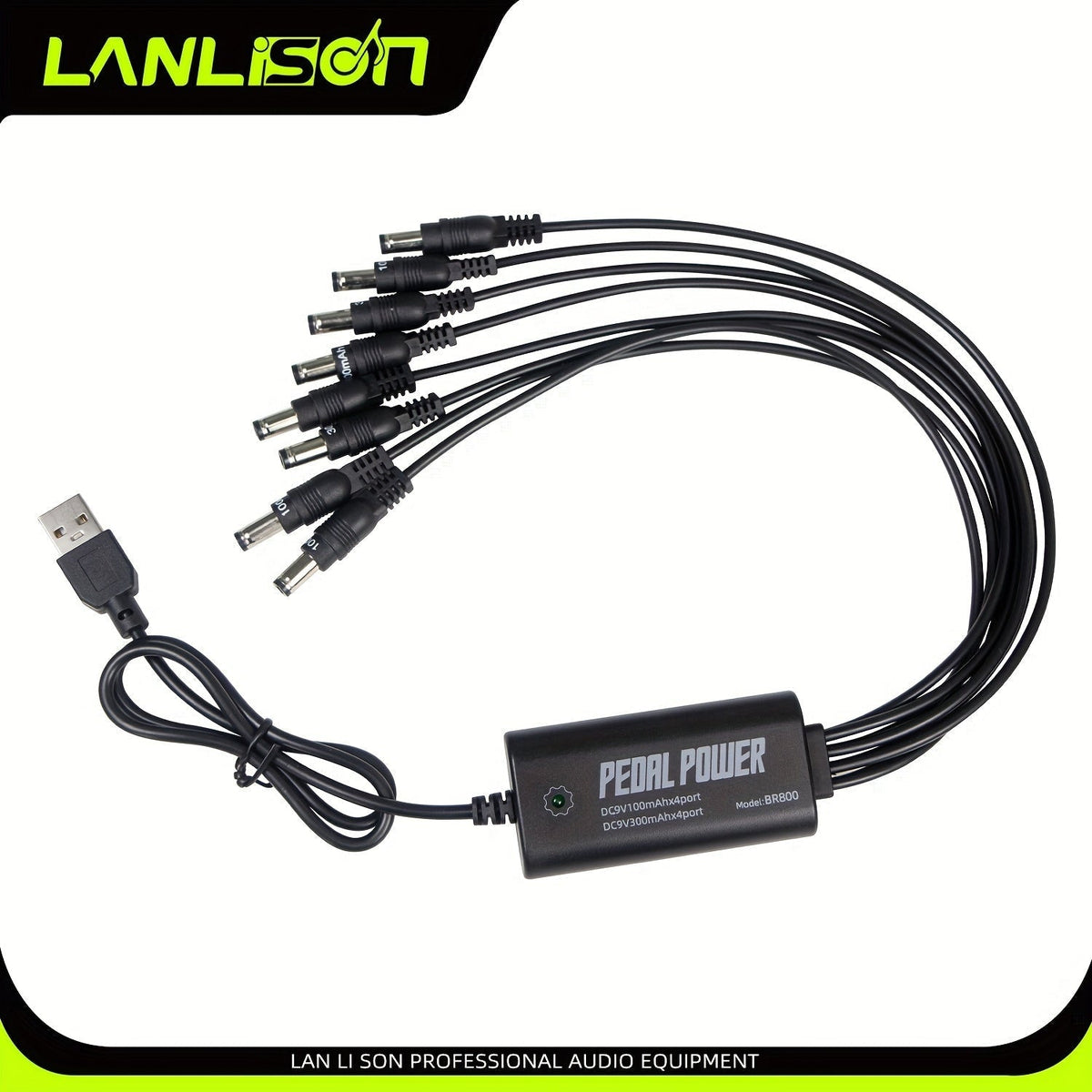 Guitar Pedal Power Supply, 36V, USB, Lanlison, 8-Port for Powering Guitar Effects Pedals