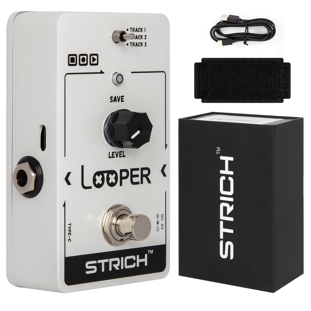 Guitar Pedalboard, USB-C, USB, STRICH for Organizing And Carrying Guitar Effects Pedals