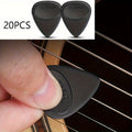 20-Piece Guitar Pick Set with Black 0.7mm Plectrums, Rounded Triangle Shape and Raised Textured Grip