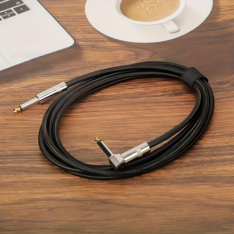 Guitar Replacement Part 6.35mm Instrument Cable with Straight and Right-Angle Plugs in Three Lengths