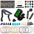 Guitar Replacement Part 60-Piece Acoustic Accessory Kit with Strings, Tuner and Repair Tools