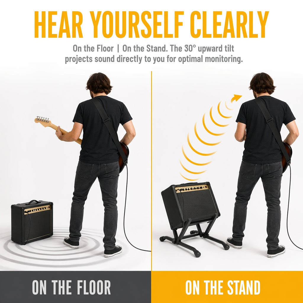 Guitar Stand, Foldable, Amp, Heavy, Duty for Holding And Displaying Guitars
