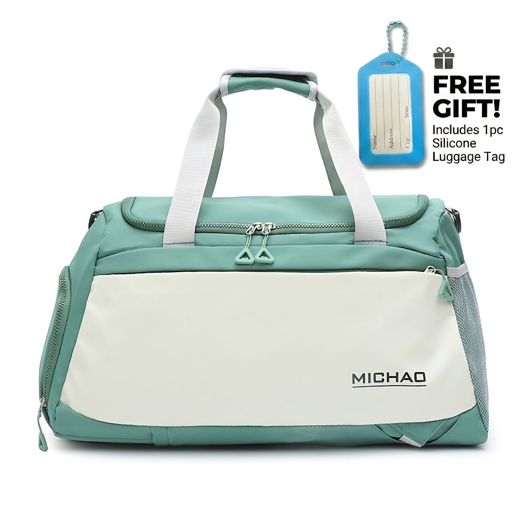 Gym Duffel Bag with Shoe Pocket, Wet-Dry Storage and 13-Inch Device Sleeve in Four Colors for Travel