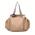 Gym Duffel Bag Expandable 15-Pocket Organizer with Shoulder Carry in Khaki or Brown for Gym and Travel