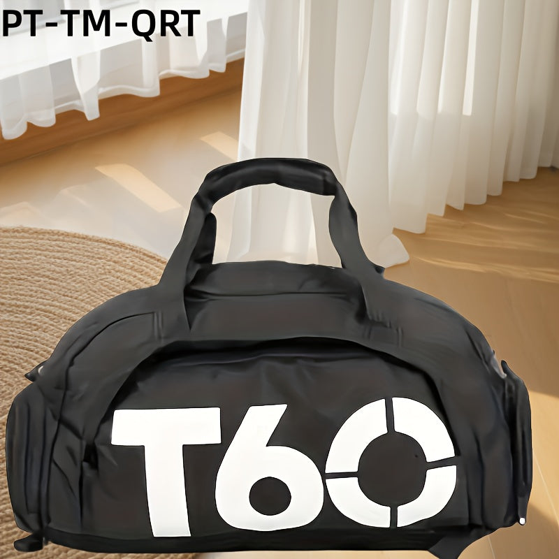 Gym Duffel Bag Lightweight Oxford Cloth Sports Holdall in Black-White or Blue for Daily Training