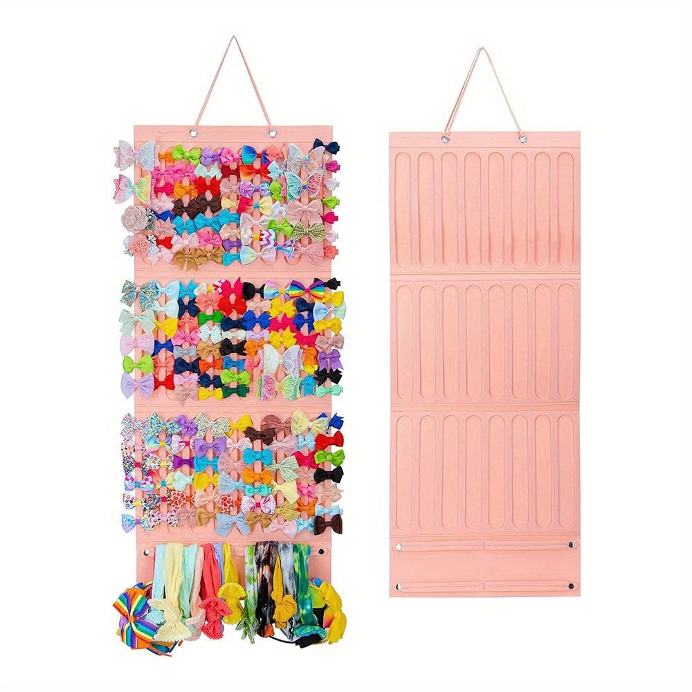 Hair Bow Organizer Wall Hanging, Large Felt Holder for Clips, Headbands, Scrunchies & Hairpins, 35.6 x 15 Inch