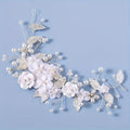 Hair Accessories Silver-Tone Floral Bridal Hair Vine with Imitation Pearls and Leaf Decorations